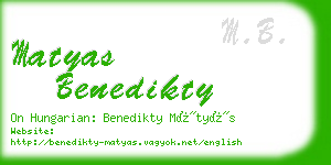 matyas benedikty business card